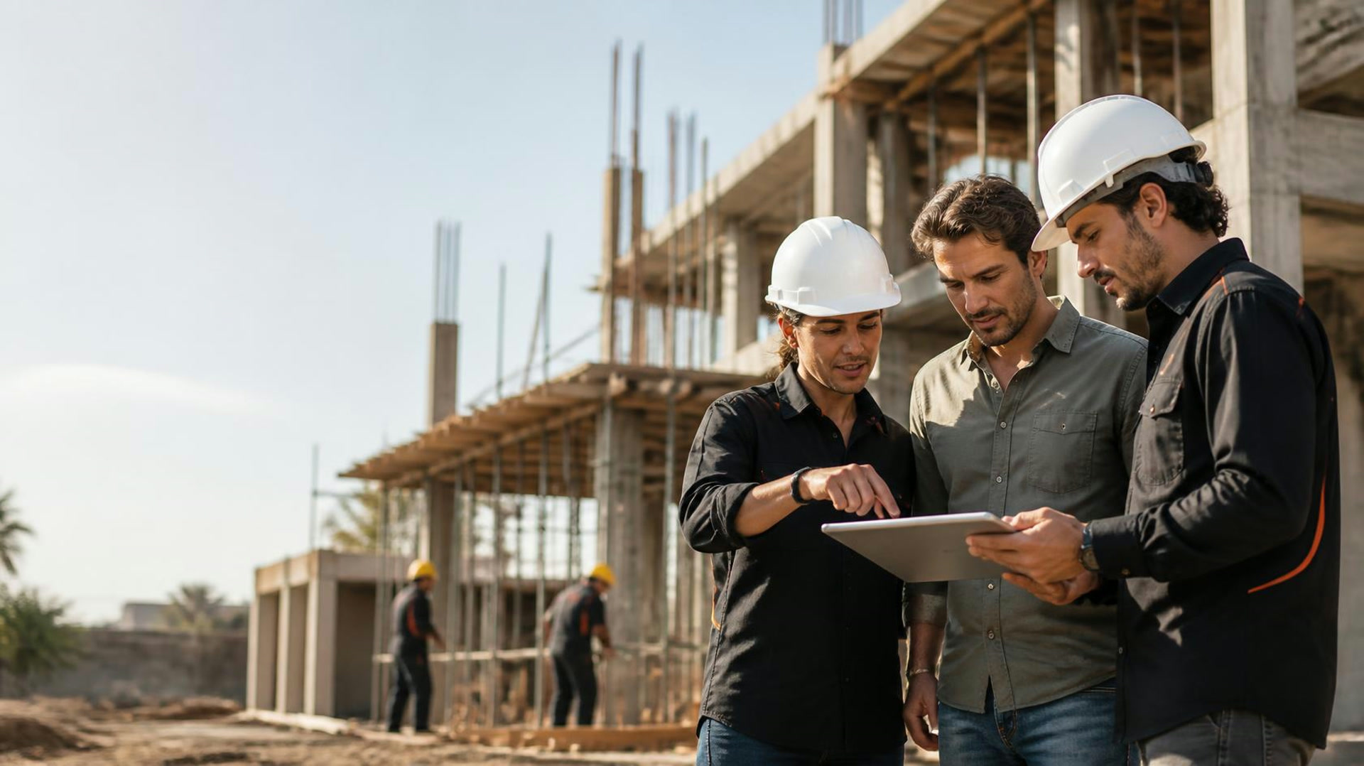 Responsável técnico da MBRUN Construções observando o andamento da obra.
